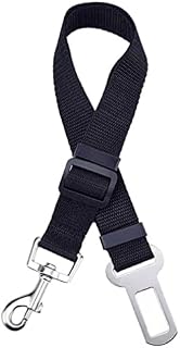 Dog Seat Belt for dogs in Car - Adjustable Dog Car Seat Belts -Harness Dog Seatbelt Safety Lead Dog Vehicle Travelling Leash -Adjustable Safety Seat Belt For Dog Cat and Pets (MAIN) (BLACK)