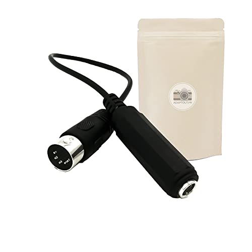 Cable adaptateur DIN MIDI 5 Pin vers Gros jack 6,3 mm femelle stereo audio musique hifi 30 cm