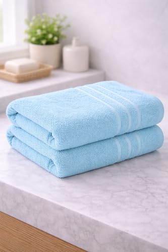 Image of Hand Towels 480 GSM 16x24 inches, Soft & Highly Absorbent Bathroom /Face Towels, Pack of 2 (Blue)