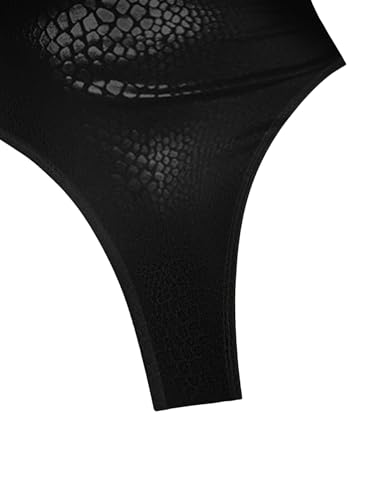 Image of Foxiny Sexy Backless Cheeky High Cut Leg Thong V Neck One Piece Swimsuit