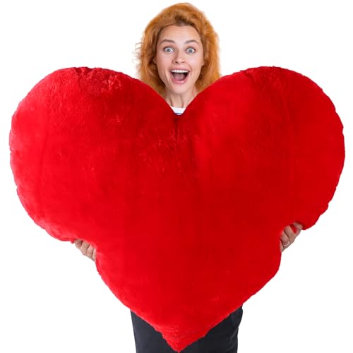 Beeveer 41 Inch Heart Pillow Large Giant Heart...