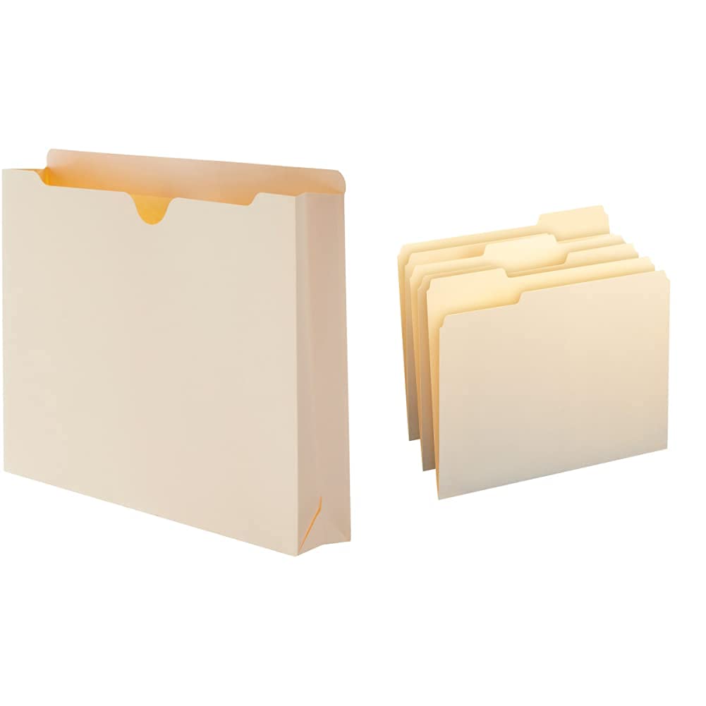 Buy Amazon Basics File Folders Jacket, Reinforced StraightCut Tab, 2