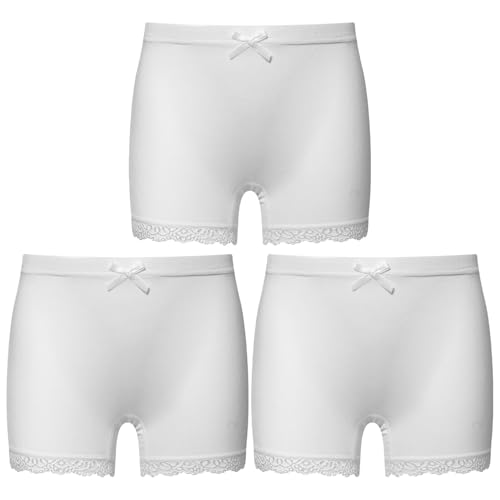 Kids Girls Solid Color Underwear Comfort Safety Dress Panties with 3 Packs Briefs Boyshorts