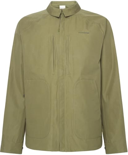 KnowledgeCotton Apparel Vent Canvas Overshirt, L, Burned Olive