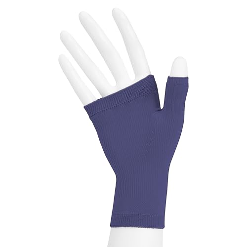 Image of Juzo Soft, 2001, Compression Gauntlet with Thumb Stub 20-30 mmHg, for Men Women, Left, Large, Navy