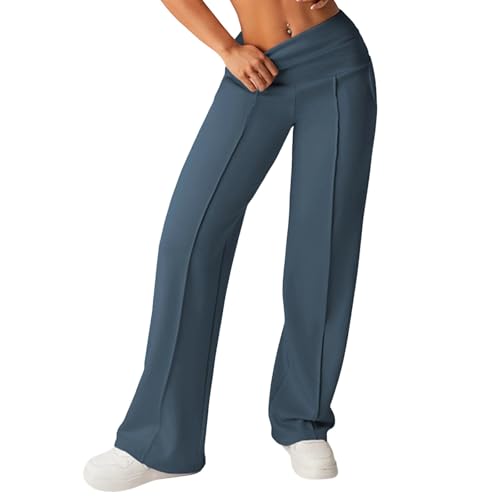 Pantalon large de sport femme fluide et élastique adapté au yoga et running outdoor