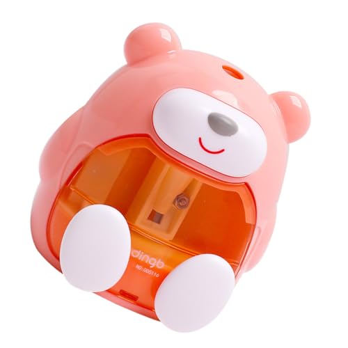 ledmomo 可愛いカートゥーン小熊電動筆削り器 自動式 向け 省エネ設計 コンパクト 持ち運び便利 学校や家用に ランダムカラ ランダムカラー