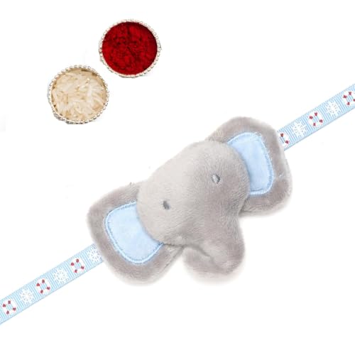 Image of The Purple Tree Cute Kids Rakhi with Roli Chawal and Card (Pack of 1) Rakshabandhan Gift for Kids, Best Rakhi For little Brother
