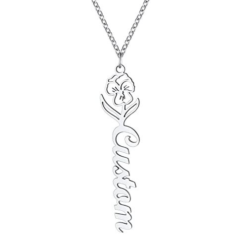 Collier prénom personnalisé pendentif fleur de vie pour le style de la femme moderne
