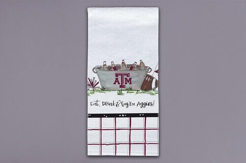 Magnolia Lane Texas A&M Aggies Eat, Drink Handtowel, 16-inch Length, Kitchen, Kitchen Accessories
