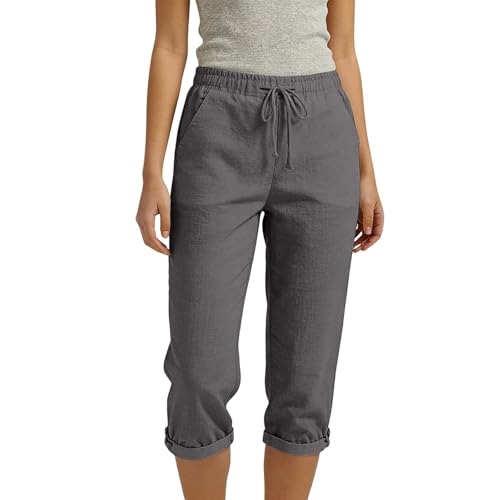 Short en lin pour femme anti-transpiration à taille élastique ajustable