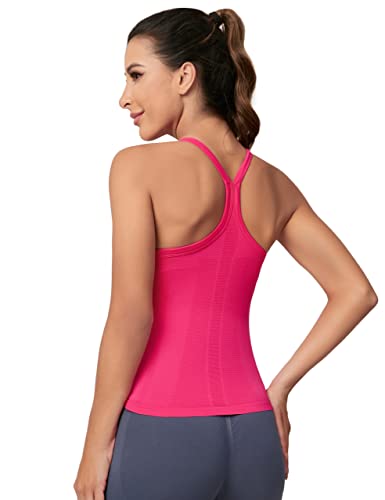 Image of MathCat Workout Tank Tops for Women with Built in Bra, Sleeveless Gym Tops Seamless Racerback Athletic Yoga Shirts