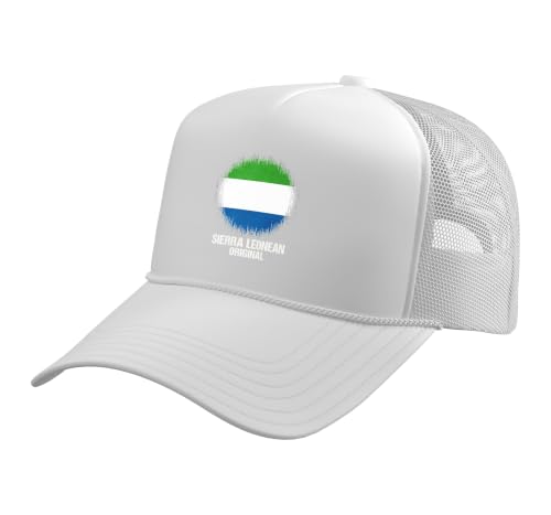 Sierra Leonean Original Trucker Hat with Adjustable Mesh Back, White
