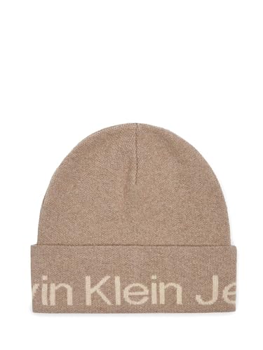 Calvin Klein Logo Beanie Plaza Taupe