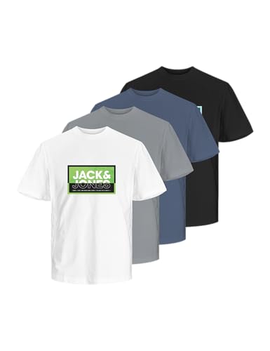 T-Shirt Garçon Jcologan JACK & JONES anti-déformation lot de 4 pièces confort été