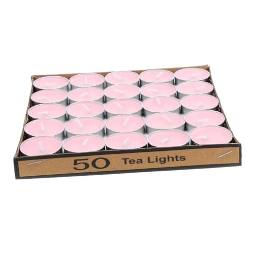 Cabilock 50pcs Mini Tealight Candles Unscented Round Candles for Wedding Decorations Party Favors and Home Use Clean Burning Compact Design for Romantic Dinners and Ceremonies