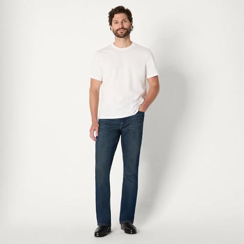 Amazon Essentials Heren lage stretch straight-fit bootcut, Getinte donkere was, 30W x 28L