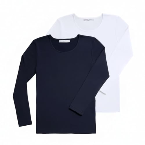 YSABEL MORA Pack 2 Camisetas Térmicas Mujer Manga Larga Retención de Calor Interior Ideal Invierno Frío Primera Clase Interior Afelpado Composición 92% Poliéster 8% Elastano