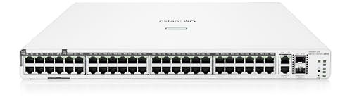 HPE Networking Instant On Switch Series 1960 48-Port Gb Smart-Managed Layer 2+ Ethernet Switch with PoE | 48x 1G | 2X 10GBase-T, 2X SFP+ | 40x CL4, 8X CL6 PoE 600W | Stackable | US Cord (JL809A#ABA)