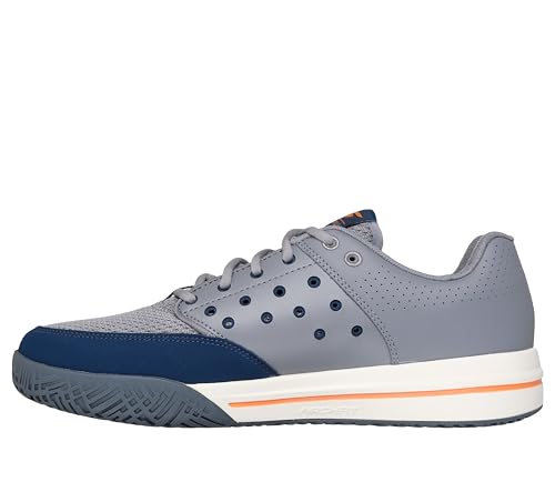 Skechers Men's Viper Court Luxe Pickleball Sneaker, Charcoal/Navy, 11.5