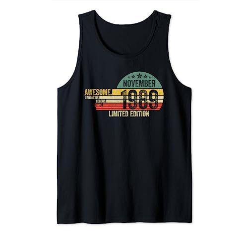 Regalo De Cumpleaños, Impresionante Desde Noviembre 1989 Camiseta sin Mangas