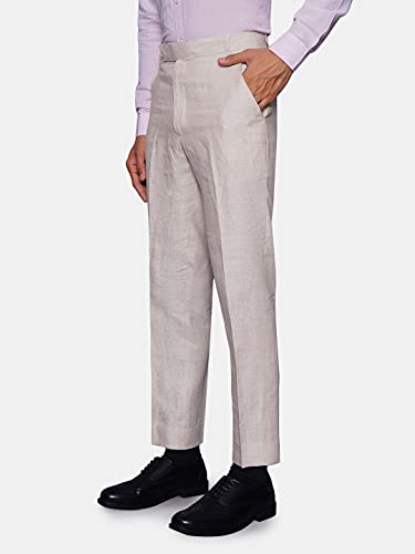 WINTAGE Men's Black Regular Fit Linen Pants2