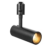 ダクトレールライト ライティング レール用スポットライト ledスポットライト消費電力10W 暖かい光3000K LED搭載 大光量1100lm アメリカ(BridgeLux)LEDチップ 演色性Ra96.5 器具一体型 電球不要 取付簡単 ブラック(ブラック+電球色+1個入り)