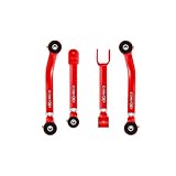 CORE 4X4-4pc Cruise Series Front Adjustable Control Arm Kit - Compatible with Jeep Grand Cherokee WJ 99-04 (Red)