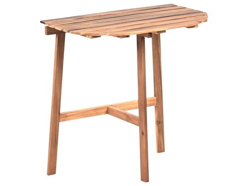 Beliani Balkontisch Akazienholz braun 70 x 44 cm klappbar Latten-Optik rustikal Osigo