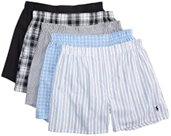 POLO RALPH LAUREN Men's Classic Fit Woven Boxers 5 Pack