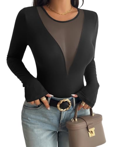 Tシャツ・カットソー Patou Fitted Black Top With Deep V-Neckline 31mgzO49C0L.jpg