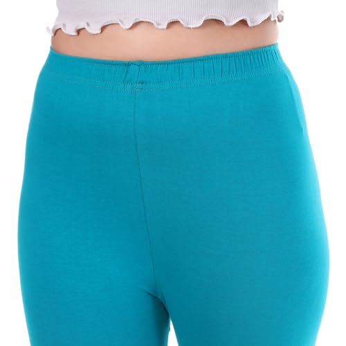 Image of TPF Women Solid Cotton Lycra Stretchable Leggings | Comfortable Ankle-Length Slim Fit Leggings for Women & Girls | Soft, Breathable Wear Bottoms