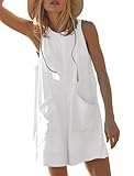 AELSON Womens Sleeveless Jumpsuits Summer Casual Hot shot tee romper for Women Loose Shorts with Pockets