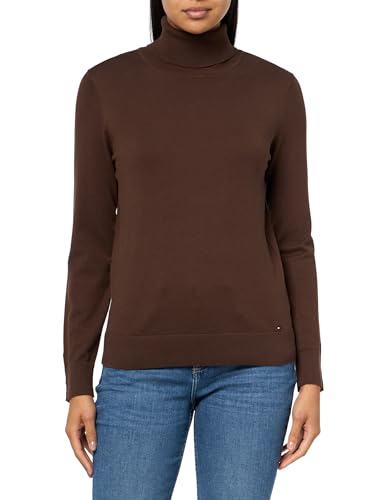 Tommy Hilfiger Leichter Rollkragenpullover aus Baumwolle für Damen, Chicory, Mittel