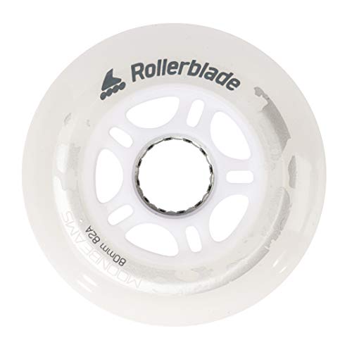 Rollerblade Moonbeam 80mm/82A LED Wheel 4-Pack, WHITE
