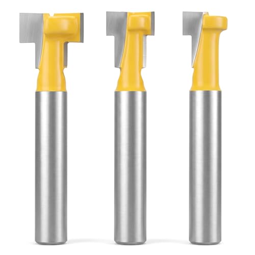 3 Pcs Keyhole Router Bits 1/4 Shank Carbide T Slot Router Bit