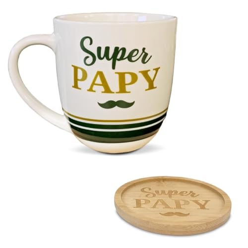 Coffret Tasse et Sous Tasse modèle Super Papy - Idée Cadeau