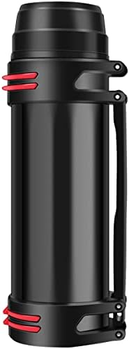 Stainless Steel Water Bottle, 1L Vacuum Insulated Bottles, Vacuum Travel Bottle Thermos Giant Flask Hot and Cold Drink Mug BPA Free Leak-Proof for Travel Sport Home Office(Black)