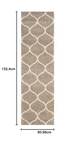 Image of Super Ultra Modern Soft Shaggy Handcrafted Anti-Skid Silk Touch Carpet, Size 2x5 Feet, Color Beige /IVORYZZ