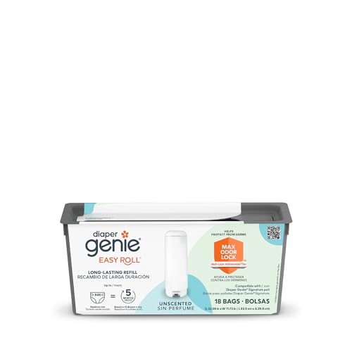 Image of Diaper Genie Easy Roll Refill with 18 Bags | Lasts Up to 5 Months or Holds Up to 846 Newborn Diapers Per Refill