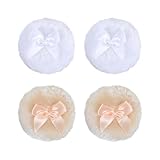 Extra große Puderquaste für den Körper, wiederverwendbar, übergroß, rund, flauschig, Puderquaste, Make-up, lose Puderquaste, waschbar, nasses und trockenes Make-up, Puderquaste mit Schleifengriff