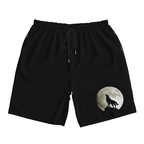 Wolf Howling at The Moon Mens Swim Trunks Quick Dry Board Shorts 7