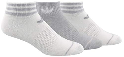 adidas Originals Low-Quarter Ankle Socks (3-Pair), White/White - Clear Onix Marl/Iridescent Lurex White, Medium, (Shoe Size 5-10)