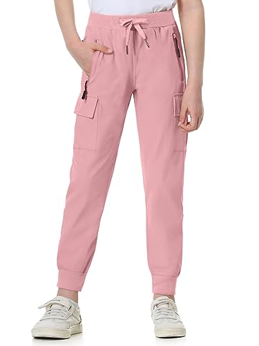 Image of EXARUS Girls Hiking Cargo Pants Joggers Teen Quick Dry Lightweight Slim Fit | Tween Youth Camping Pants Kids Hip Hop Dance Athletic Tapered Lightweight Track Safari Drawstring Woven /Knit 6-14Y