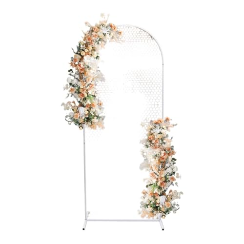 Support d'arche de mariage – Décoration murale en maille blanche pour événements et fêtes, support d'arche de ballons en fer, accessoires de mariage à faire soi-même, 200 x 80 x 50 cm
