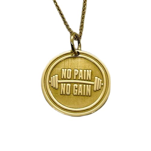 Collier de gym en argent sterling 925 noble pendentif halterophilie plaque or LKBEADS