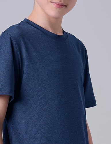 Image of 5 Pack Youth Boys Athletic Dry Fit T Shirts | Lightweight Short Sleeve Tees, Comfy Stretch, Regular Fit, for Teen Kids, Running Soccer Back to School