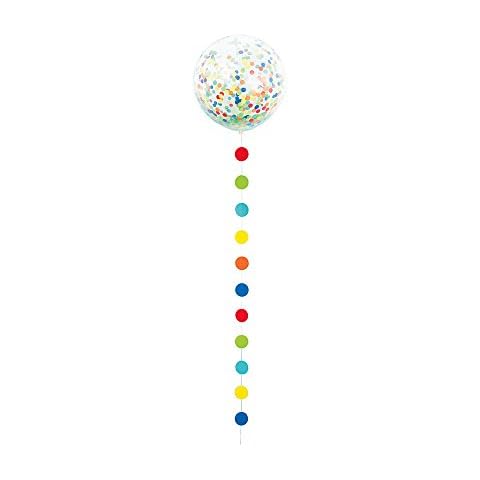 Clear Giant Confetti Balloon with Rainbow Dots Cover