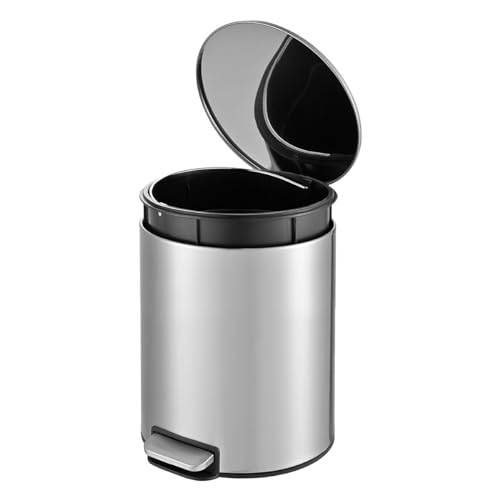 Powermaid Lixeira Redonda Slim com Pedal - Inox - 3 Litros