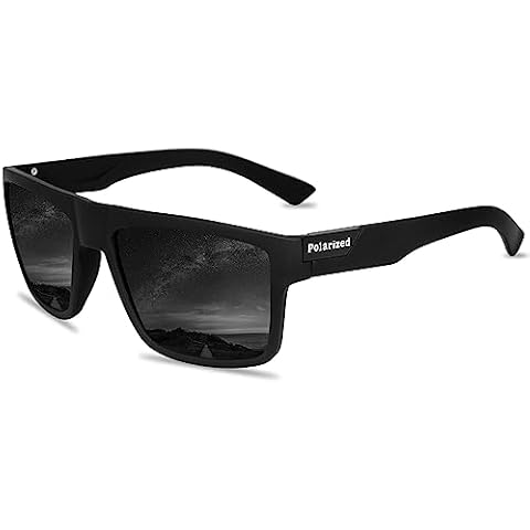 HCYCFY Men Polarized Sunglasses for Women Sports Cycling Driving Fishing UV Protection Glasses (Black&Grey Frame/Grey Lens) Cover